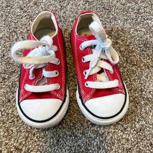 Converse Kids Red Canvas Sneakers